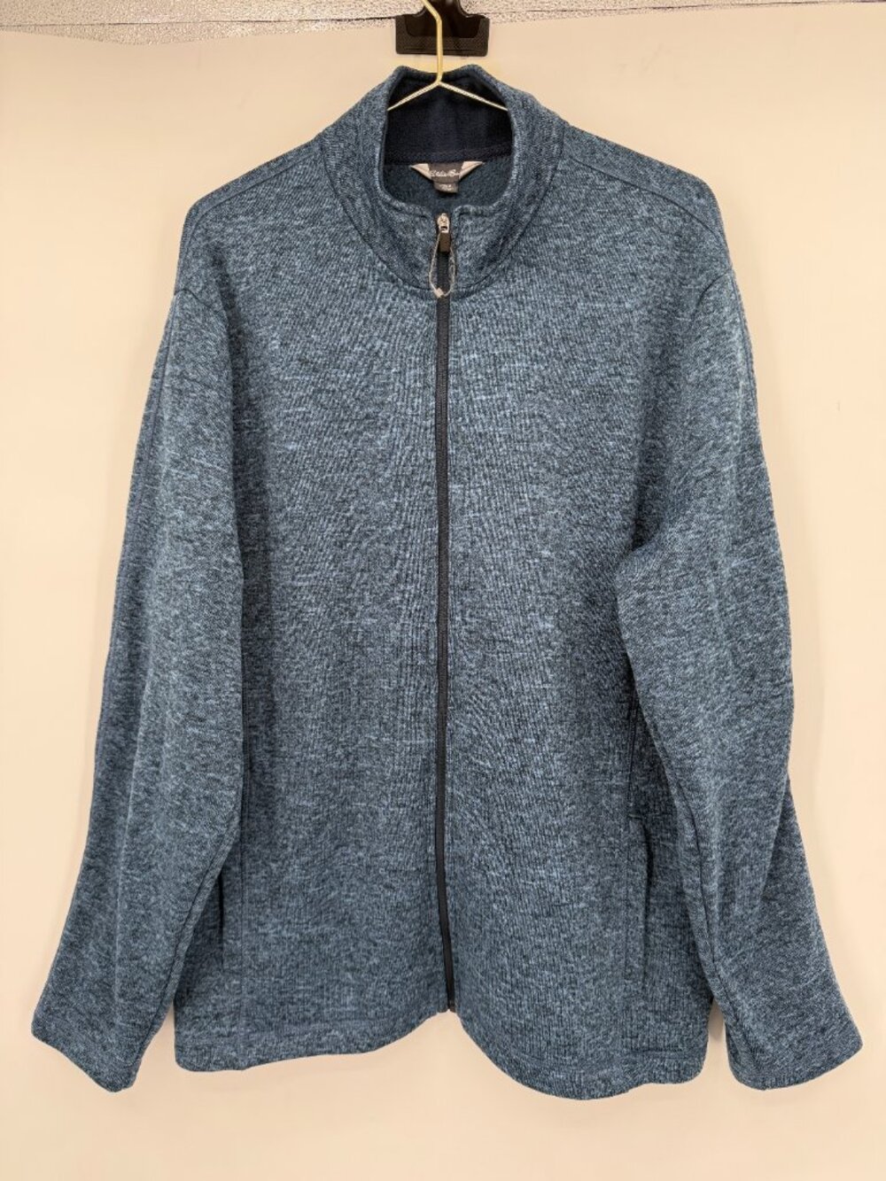 Eddie Bauer Men’s XL Blue Heather Sweater Fleece Full Zip Jacket Fall/Winter